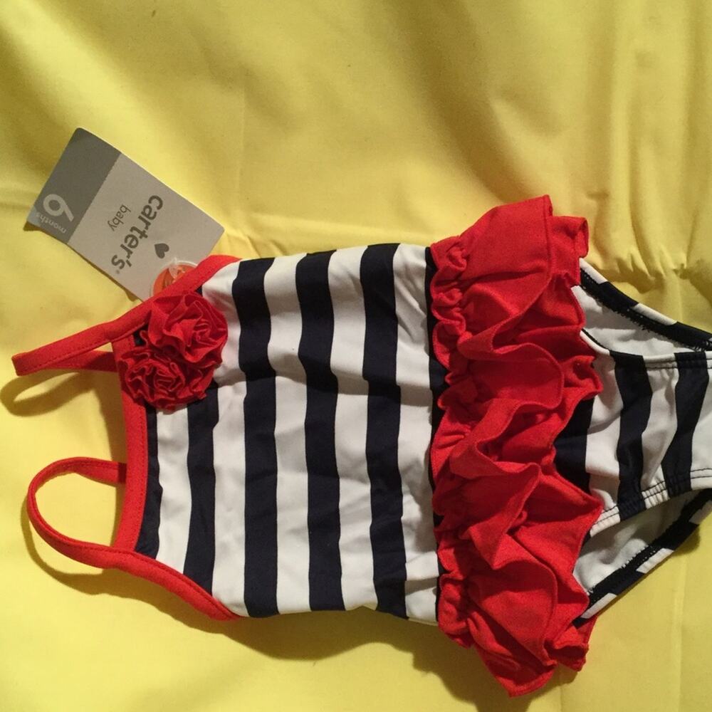 Carters 6m Red white blue one piece swimsuit NWT